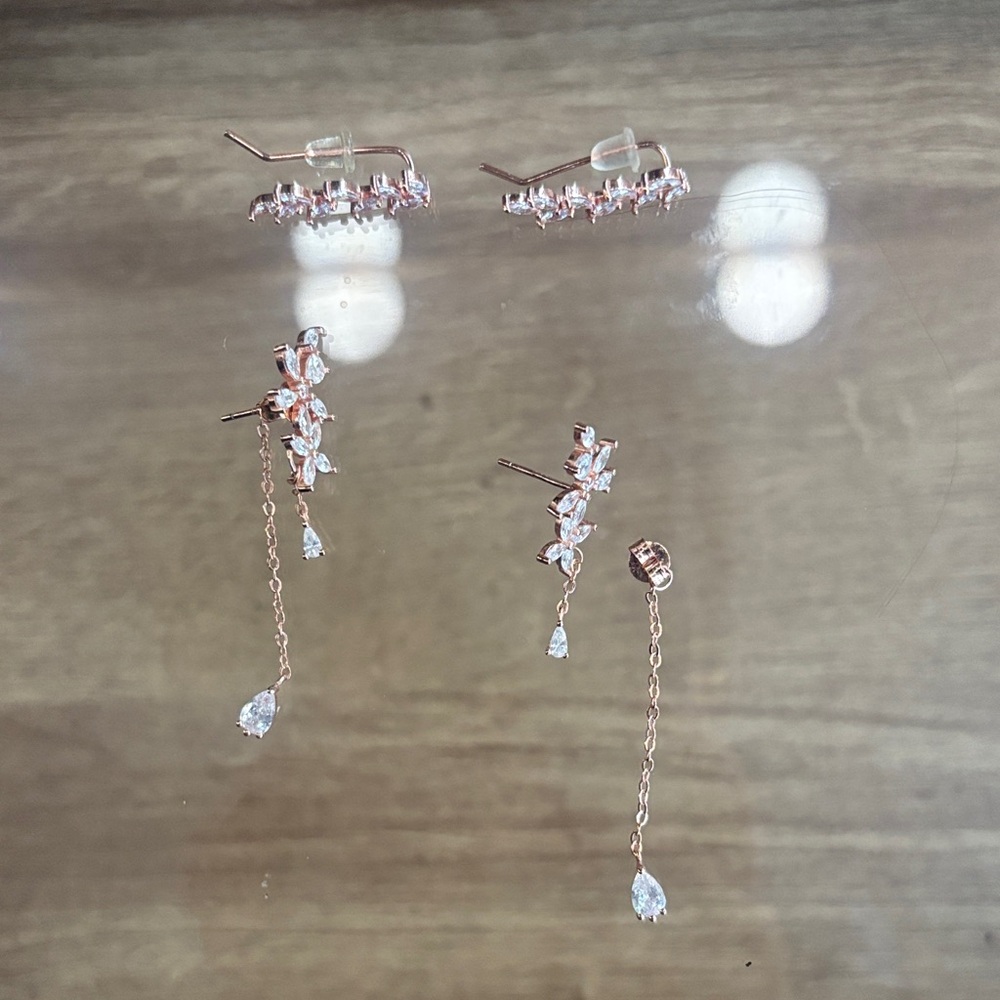 Elegant Rose Gold Dangle Earrings